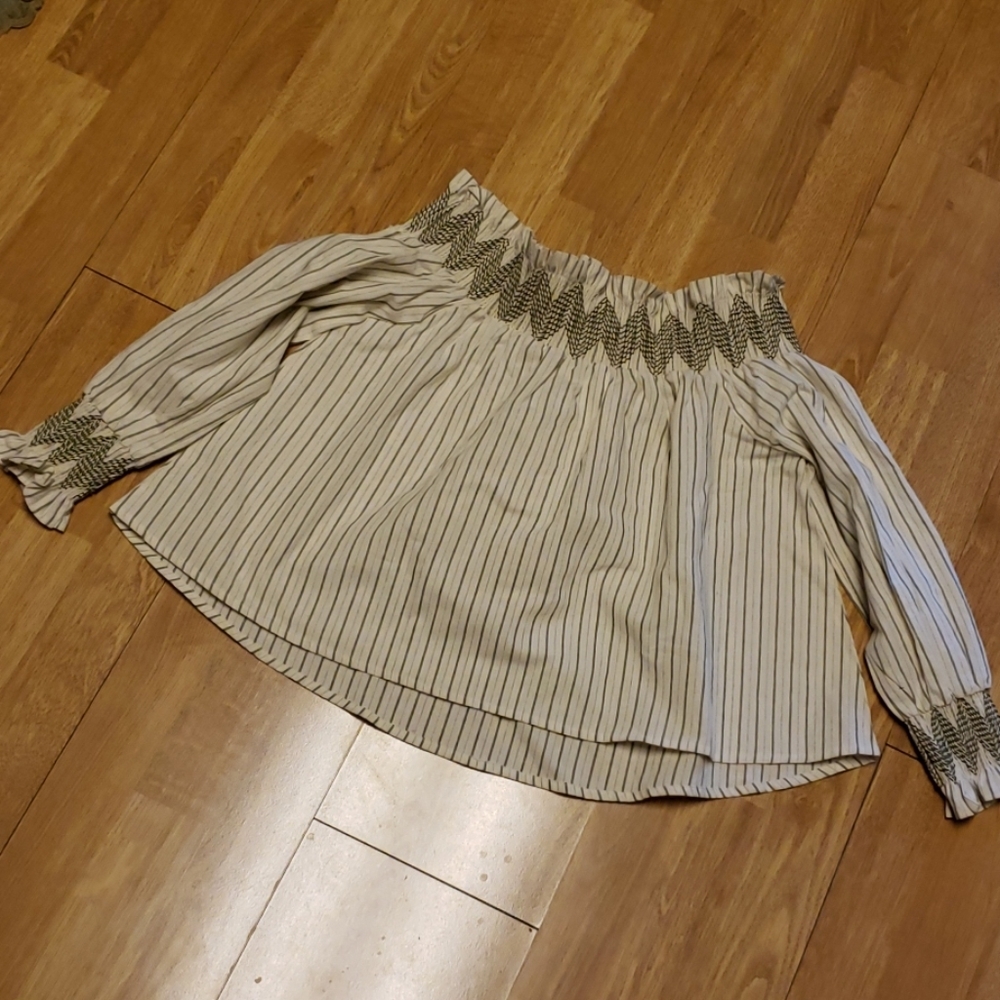Nwt Moon River Off The Shoulder Boho Crop Top Xs